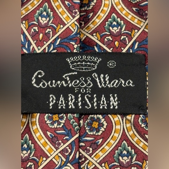 Men’s Vintage Countess Mara, pure Silk, neck tie, made for Parisian, Exc cond! - Picture 6 of 6